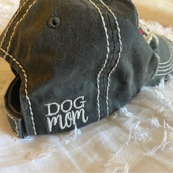 Dog Mom Distressed Baseball Cap Hat - Picture 10 of 10